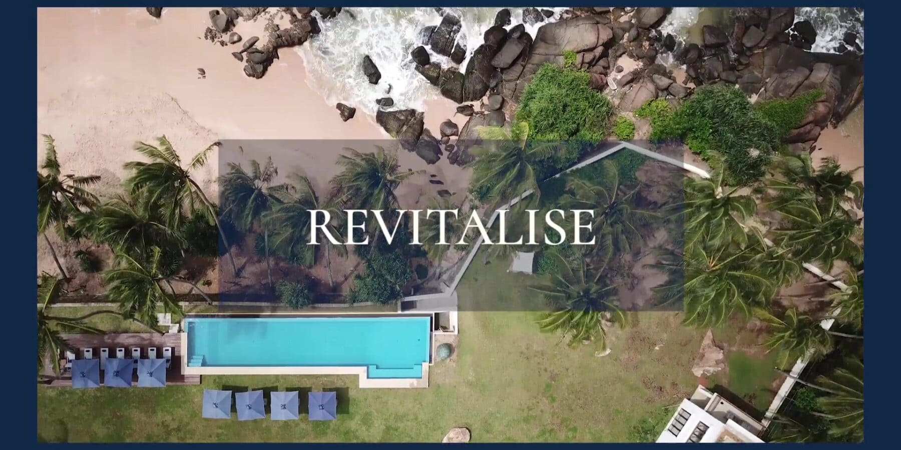 Revitalise collection logo laid over Sri Lankan beach scene