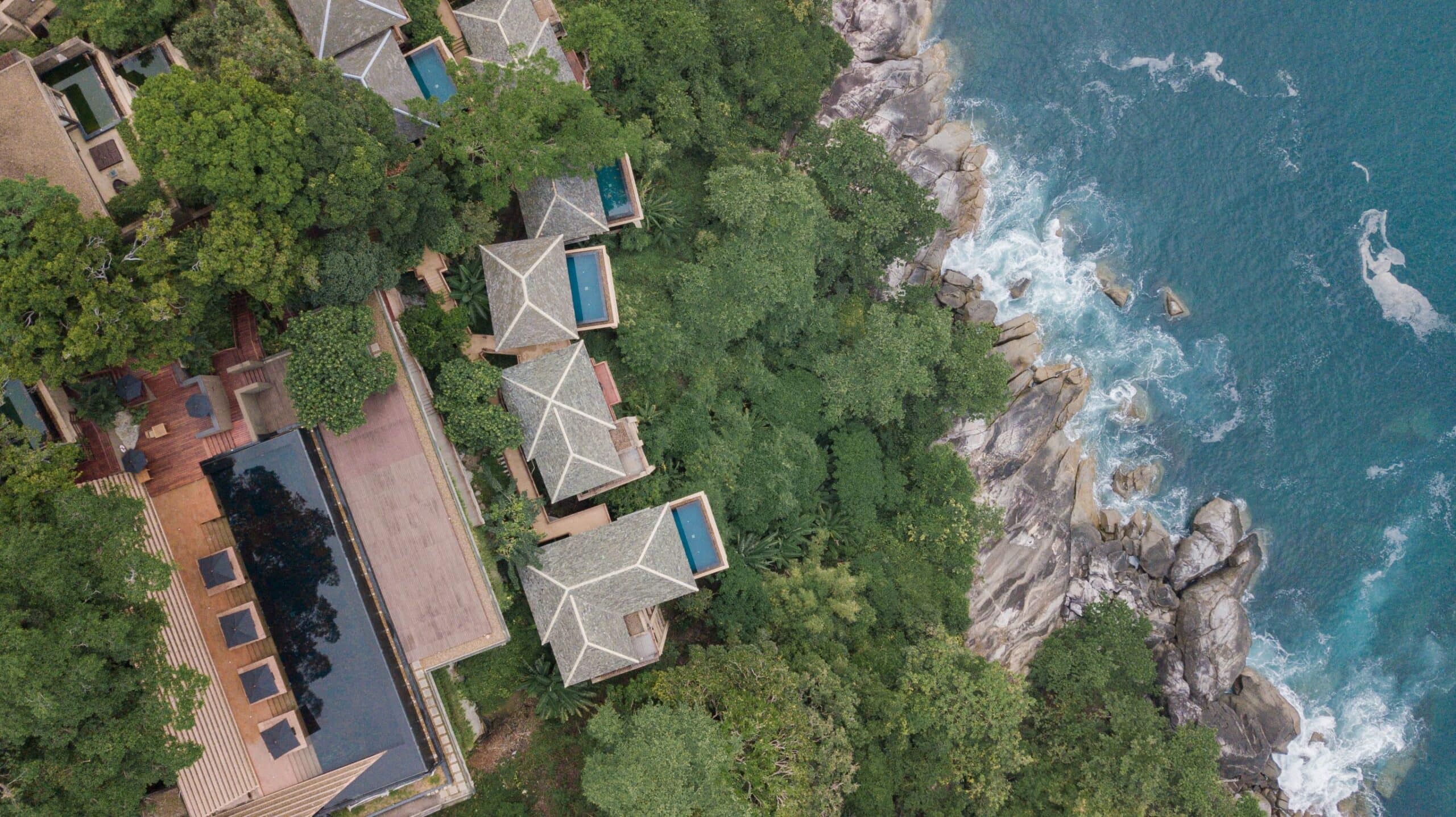 Ariel shot of Paresa Resort in Phuket