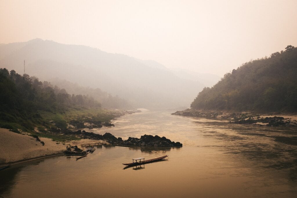 Sunrise on the River Mekong, Laos