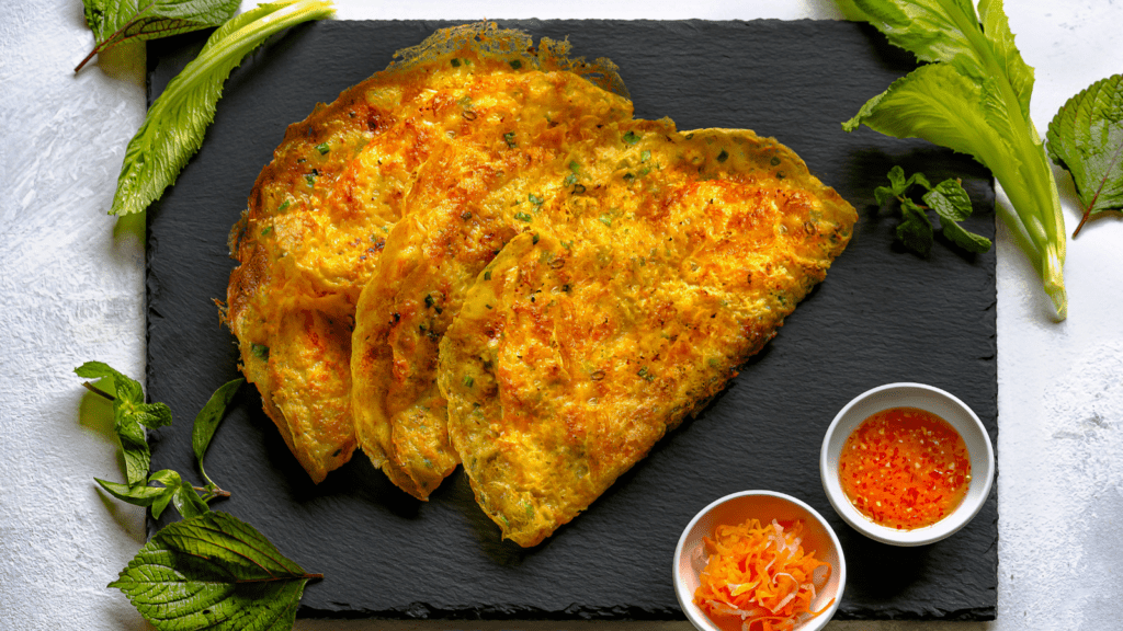 Traditional Vietnamese crispy pancakes.