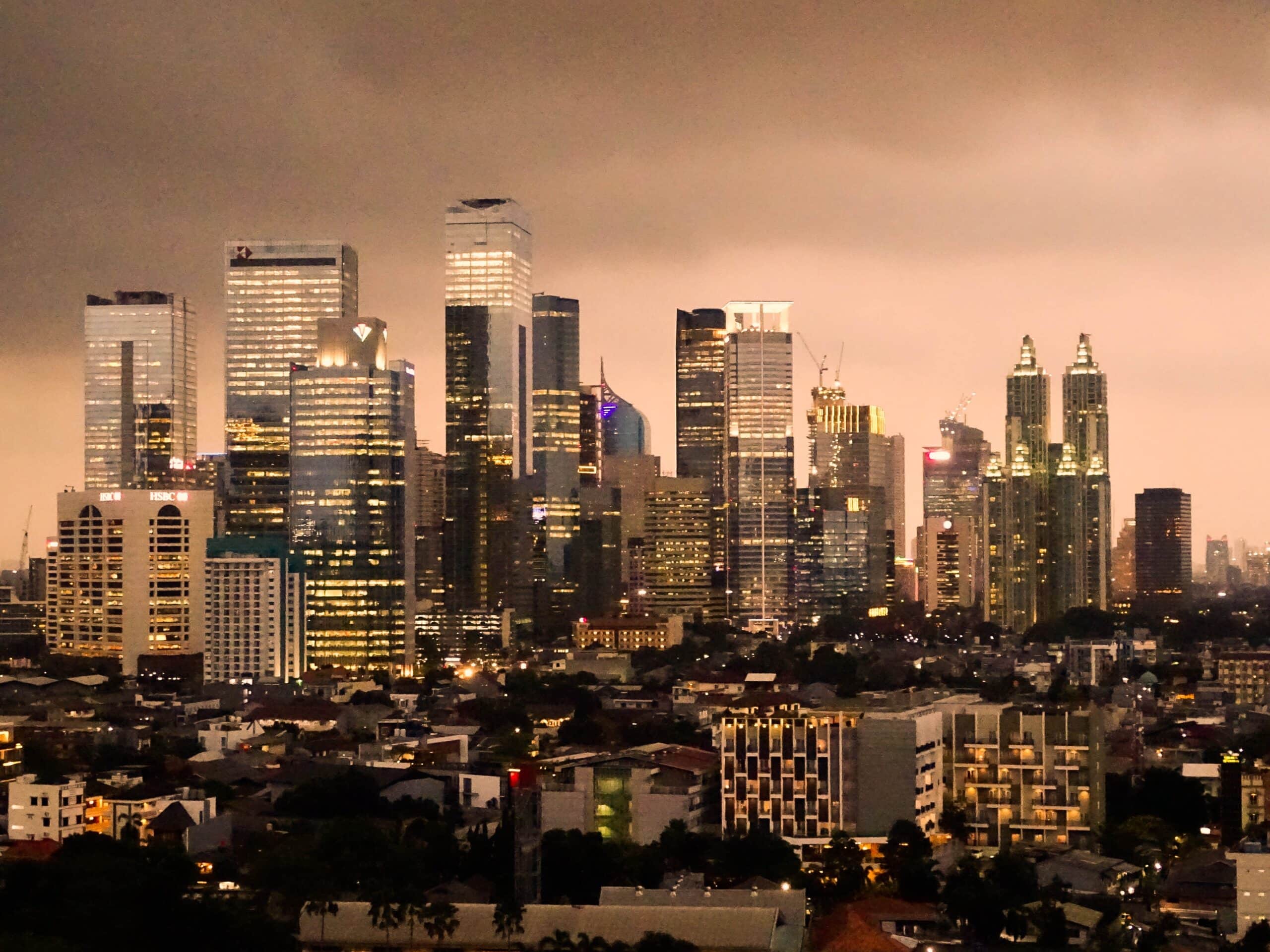 Jakarta city in the evening
