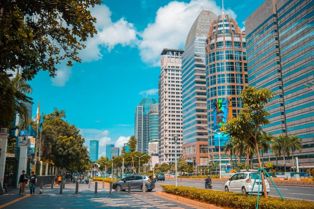 Tall buildings in Jakarta, capital city of Indonesia