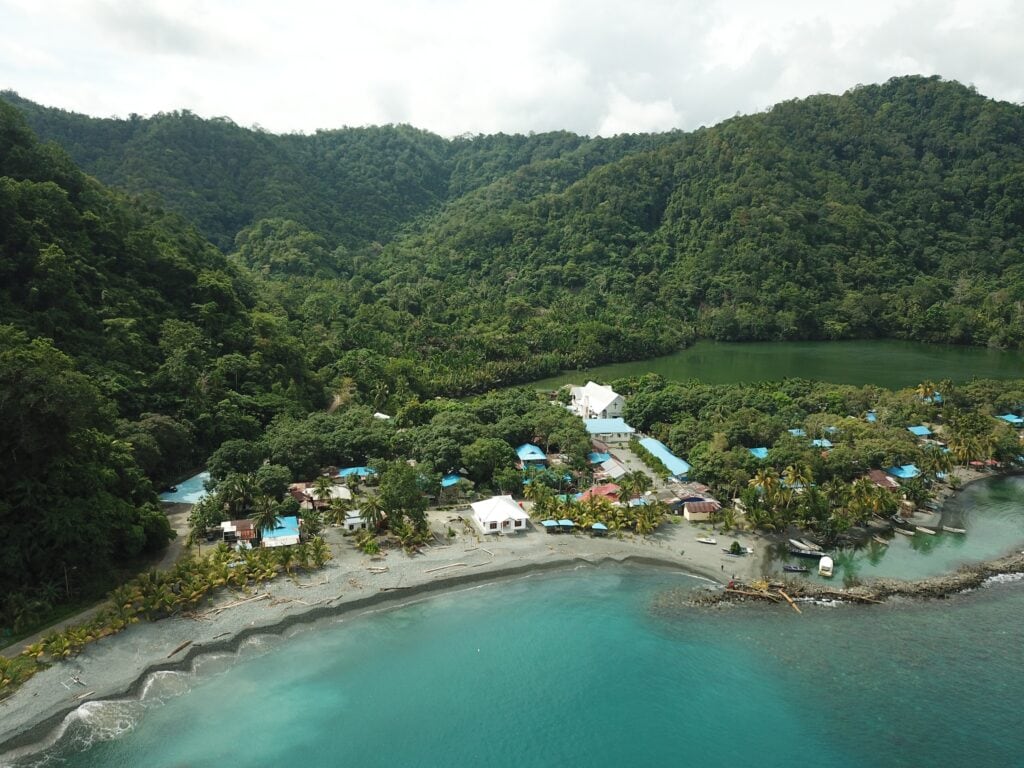 Aerial view of Tablasupa in Jayapura, Indonesia