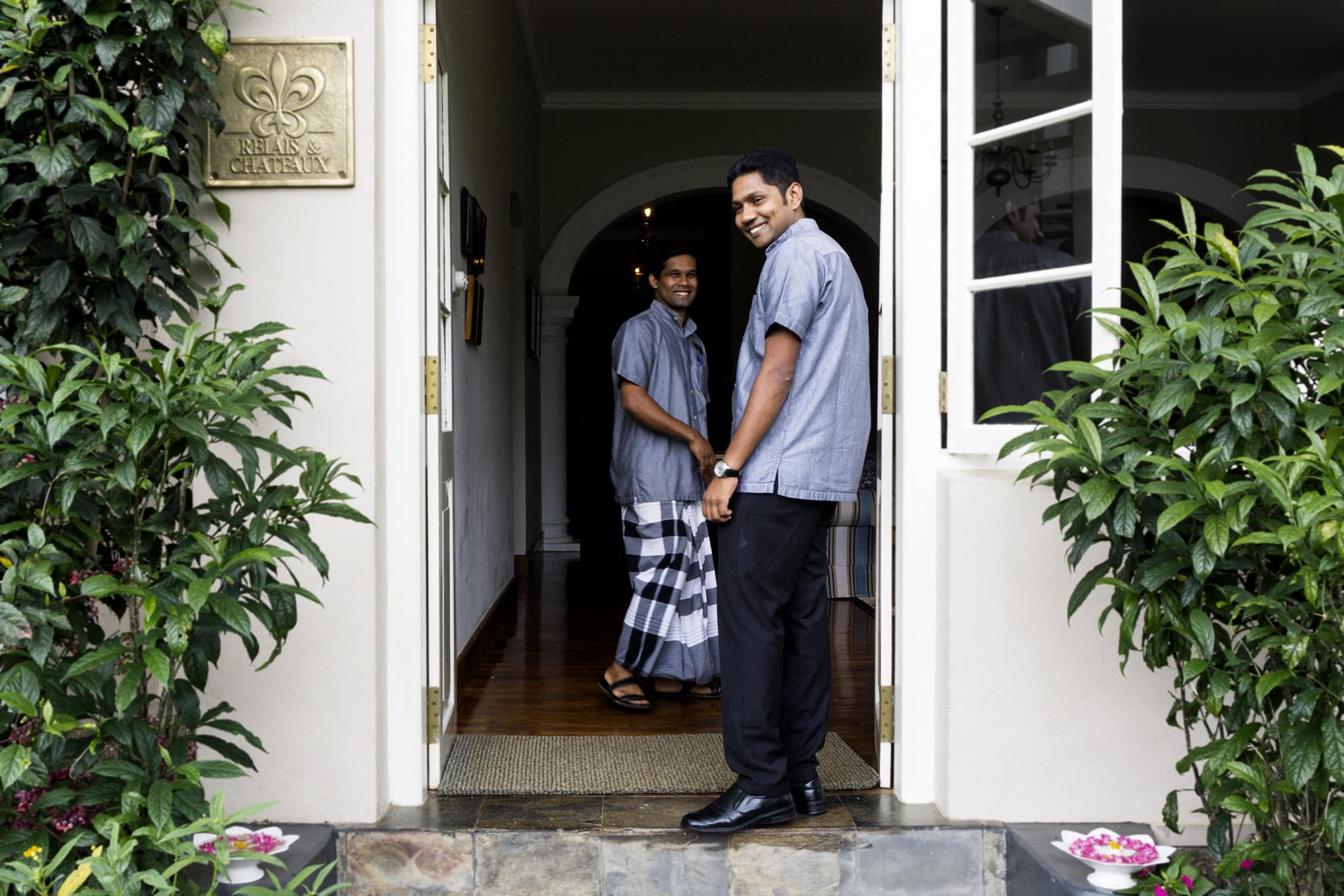 Welcoming staff at a Teatrails hotel in Sri Lanka with ETG