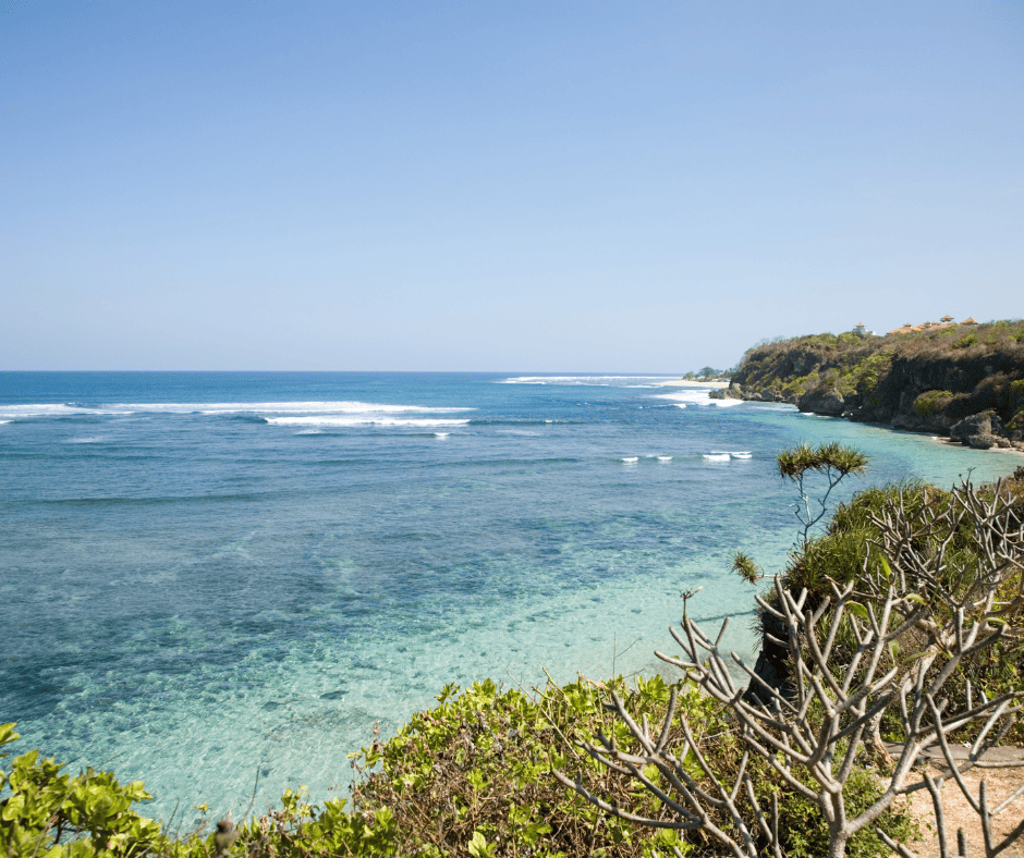 Waves of Nisa Dua Beach in Indonesia