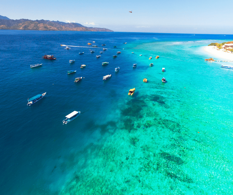 Boats on the waters of Gili Trawangan