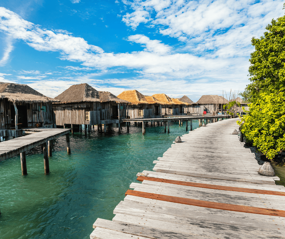 Resort bungalows in Cambodia