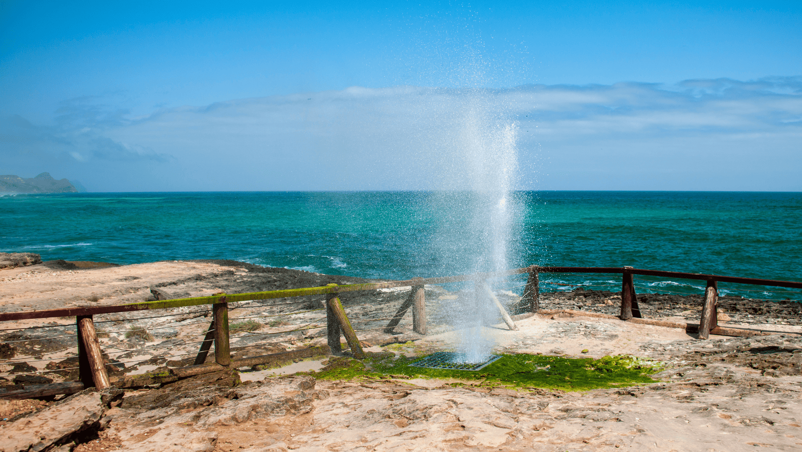 The natural blowhole at Al Mughsail Beach in Oman