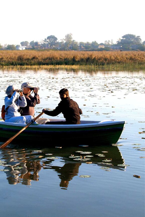 Boat ride on the lakes, Shahpura Bagh, Rajasthan