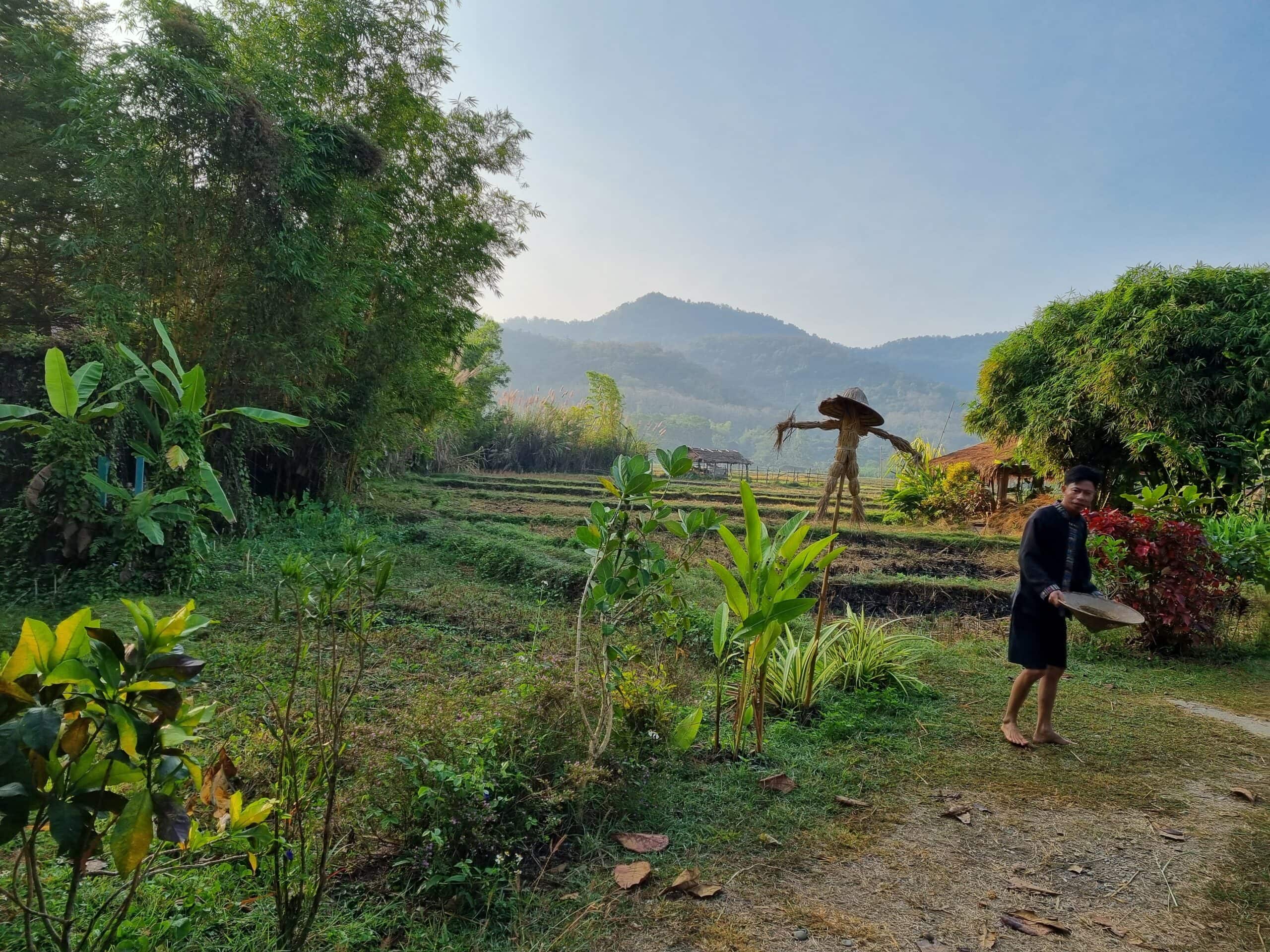 A photo of landscape at the Living Land experience in Laos