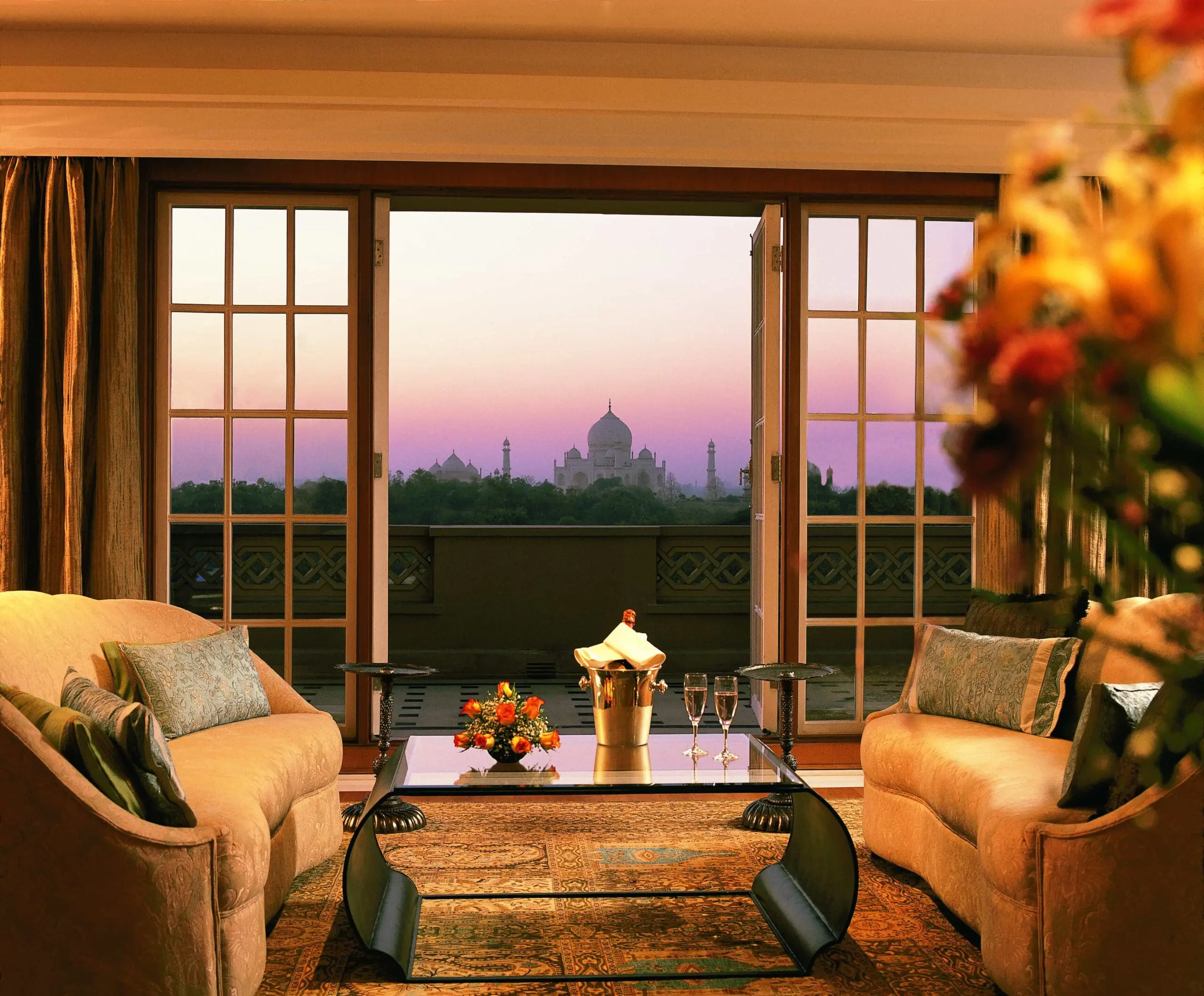 view of the taj mahal from room the oberoi amarvilas