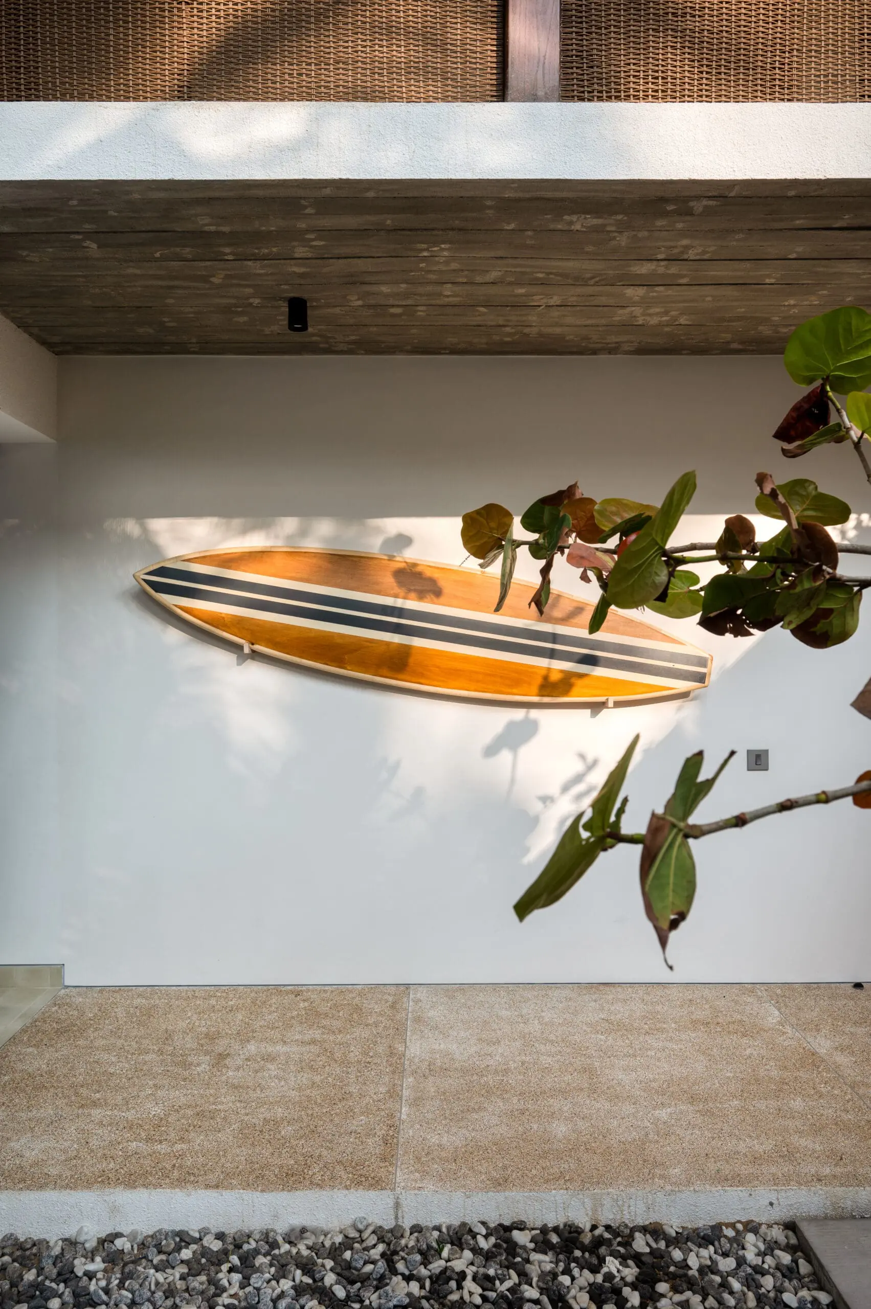 Surfboard mural at Ahu Bay