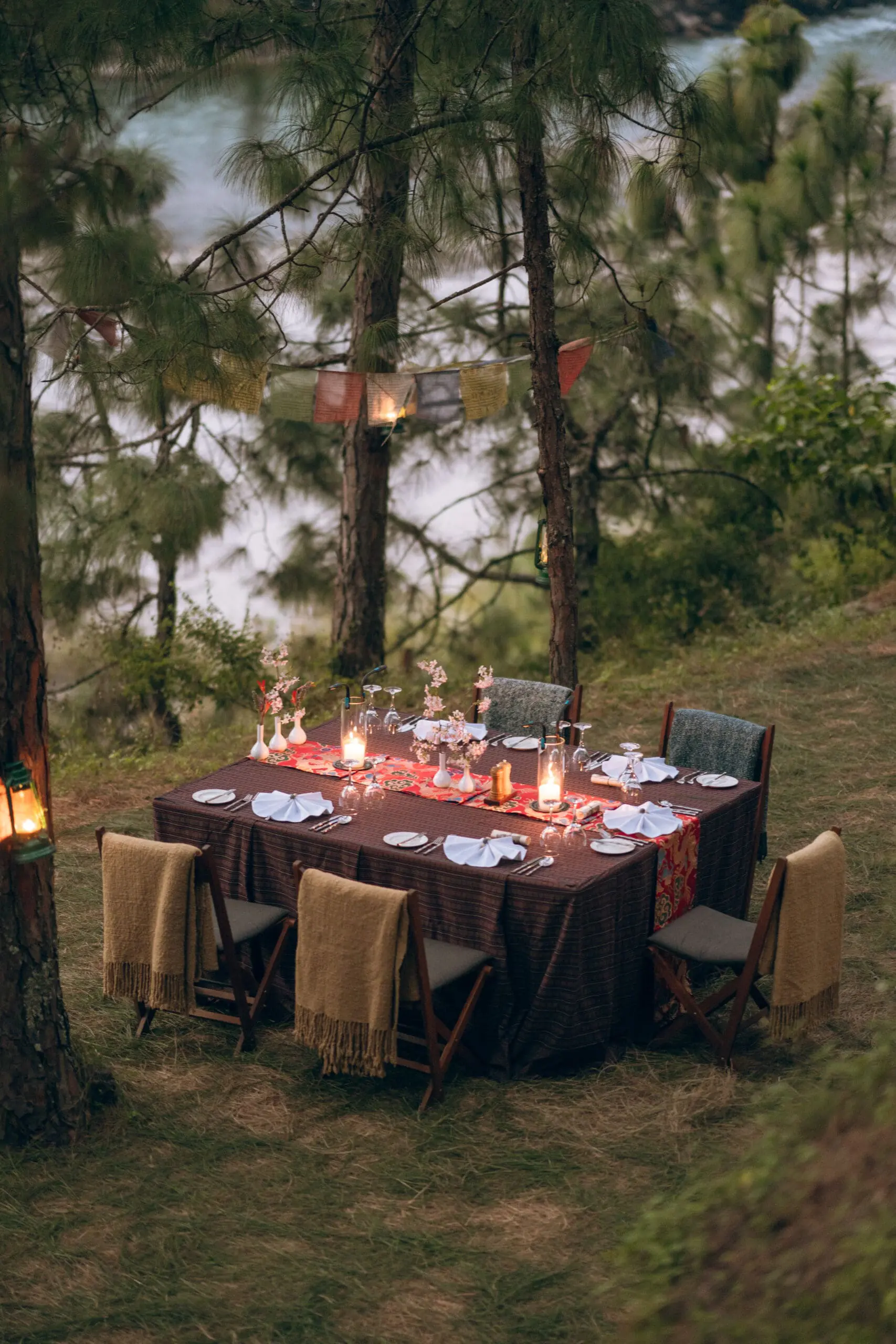 Outdoor dining at Amankora Punakha, Bhutan