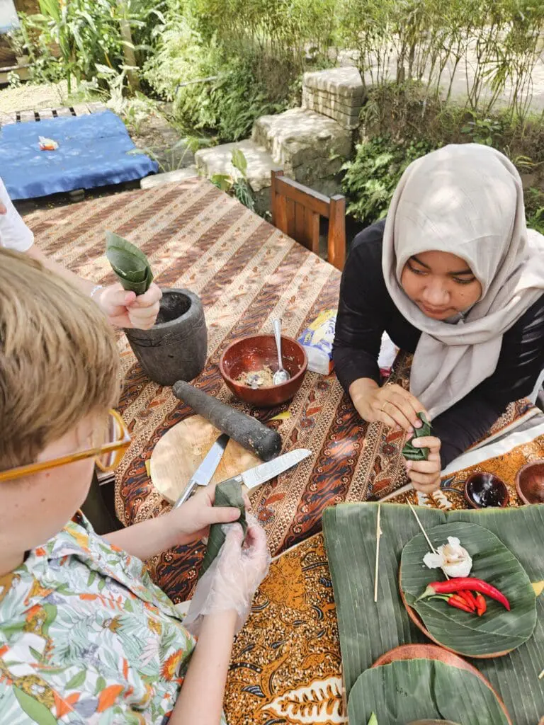 Cooking in Bonjeruk village Indonesia Cooking