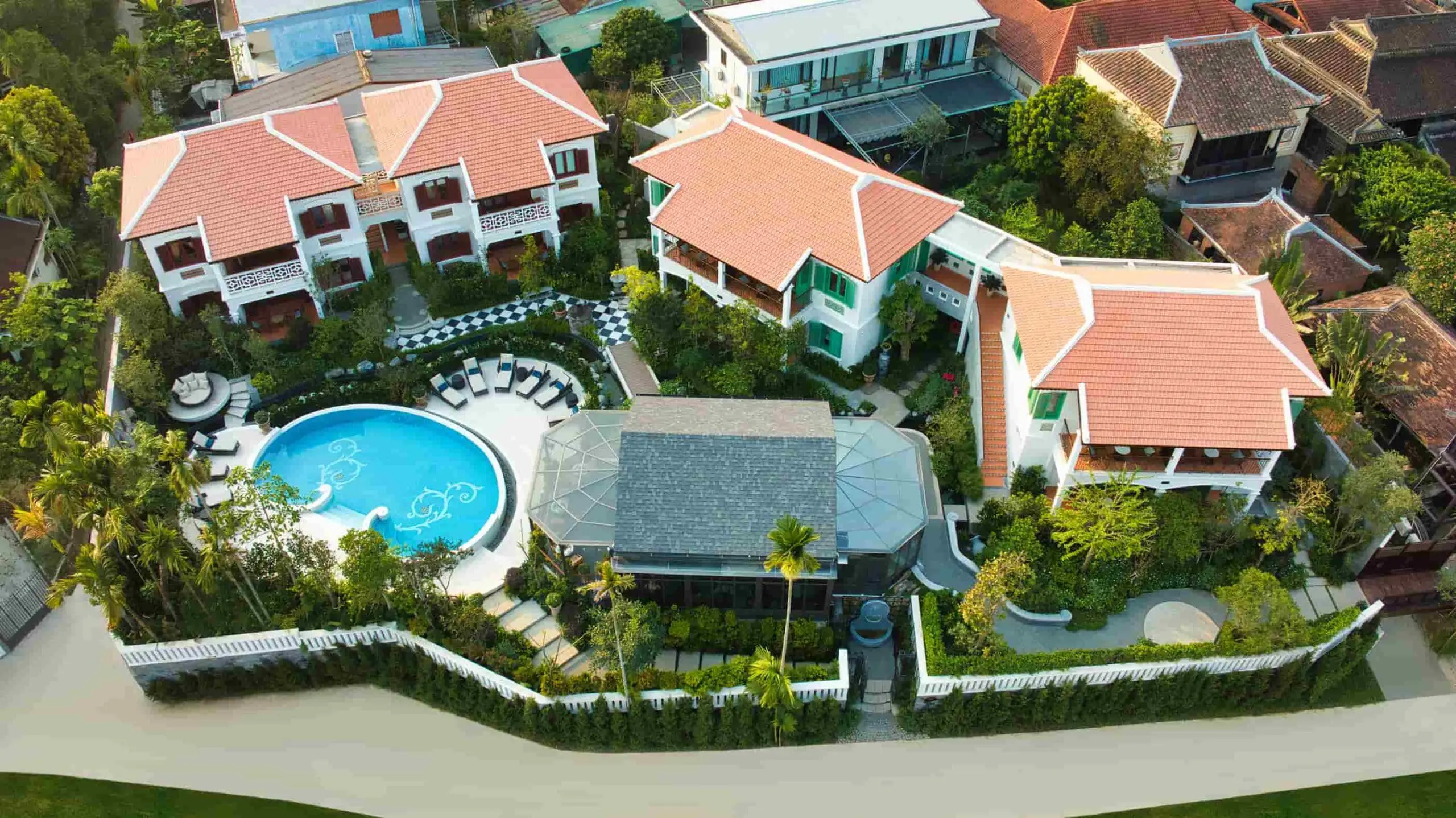 Hue Garden House Pool Arial view