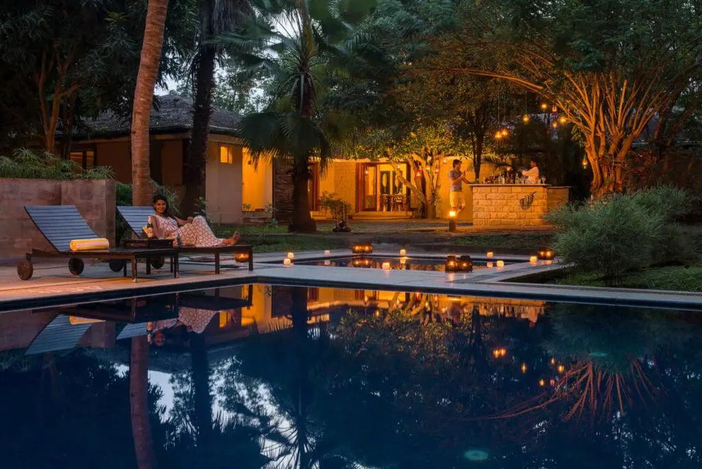 serai kabini pool at night