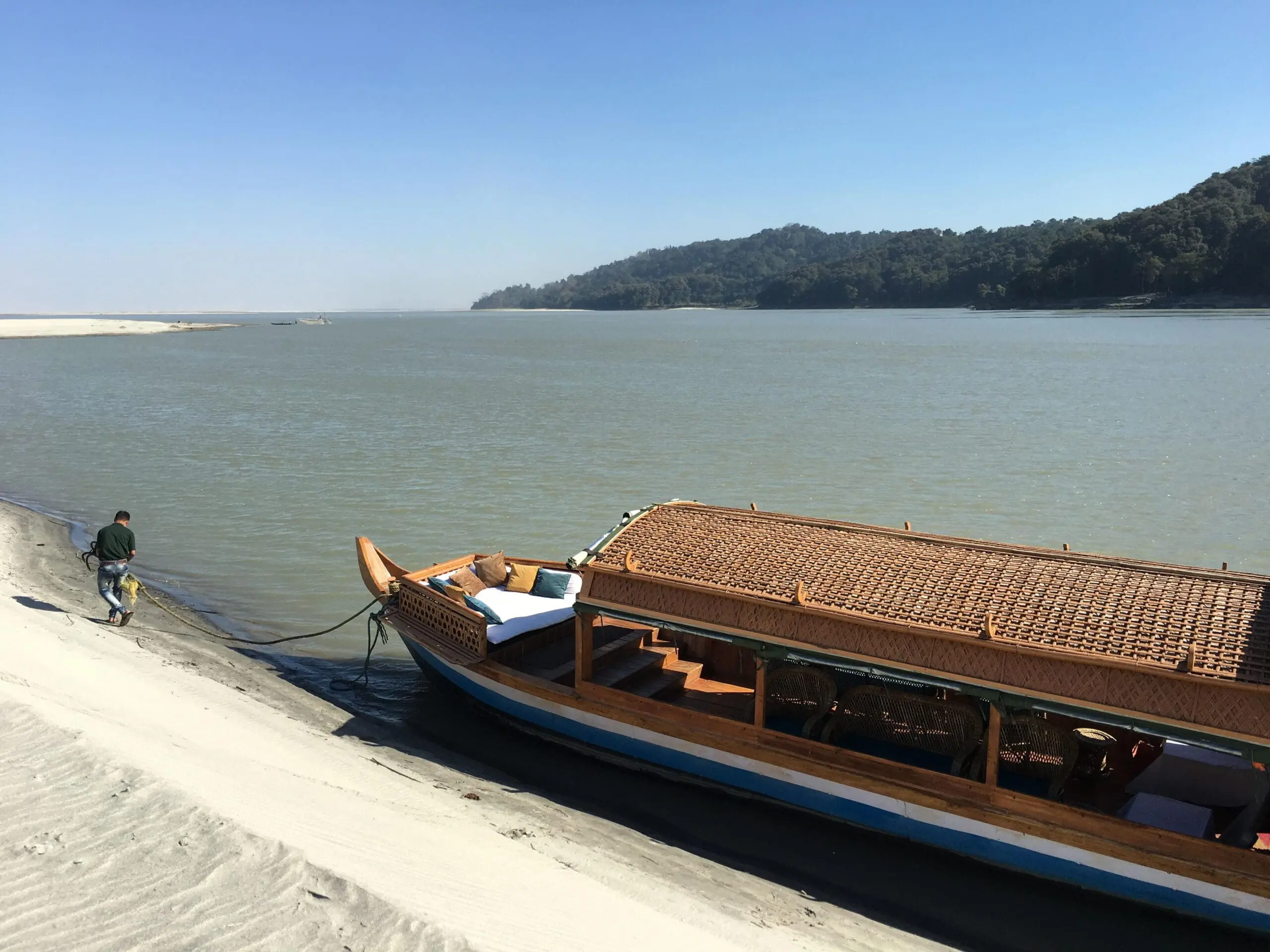 Boat at diphlu river lodge