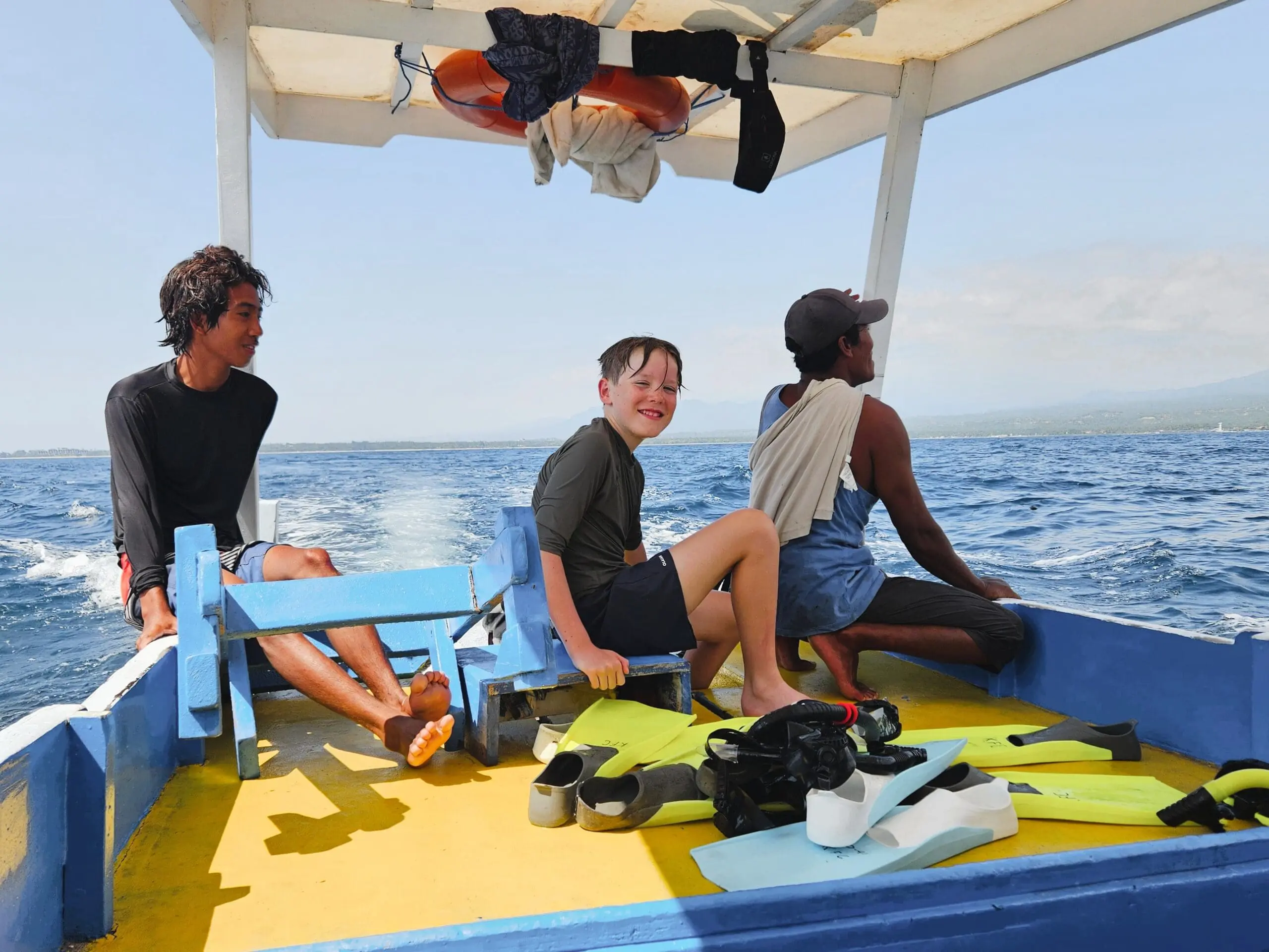 Young teenage boy about to go snoreklling in Lombok