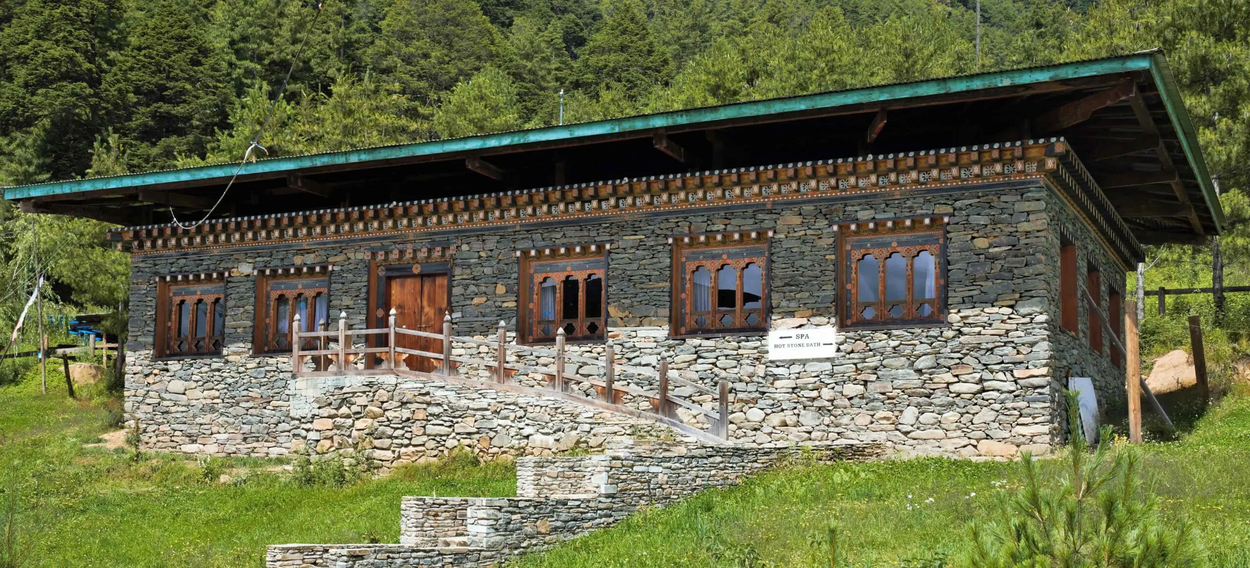 exterior of spa at Dewachen, Gangtey