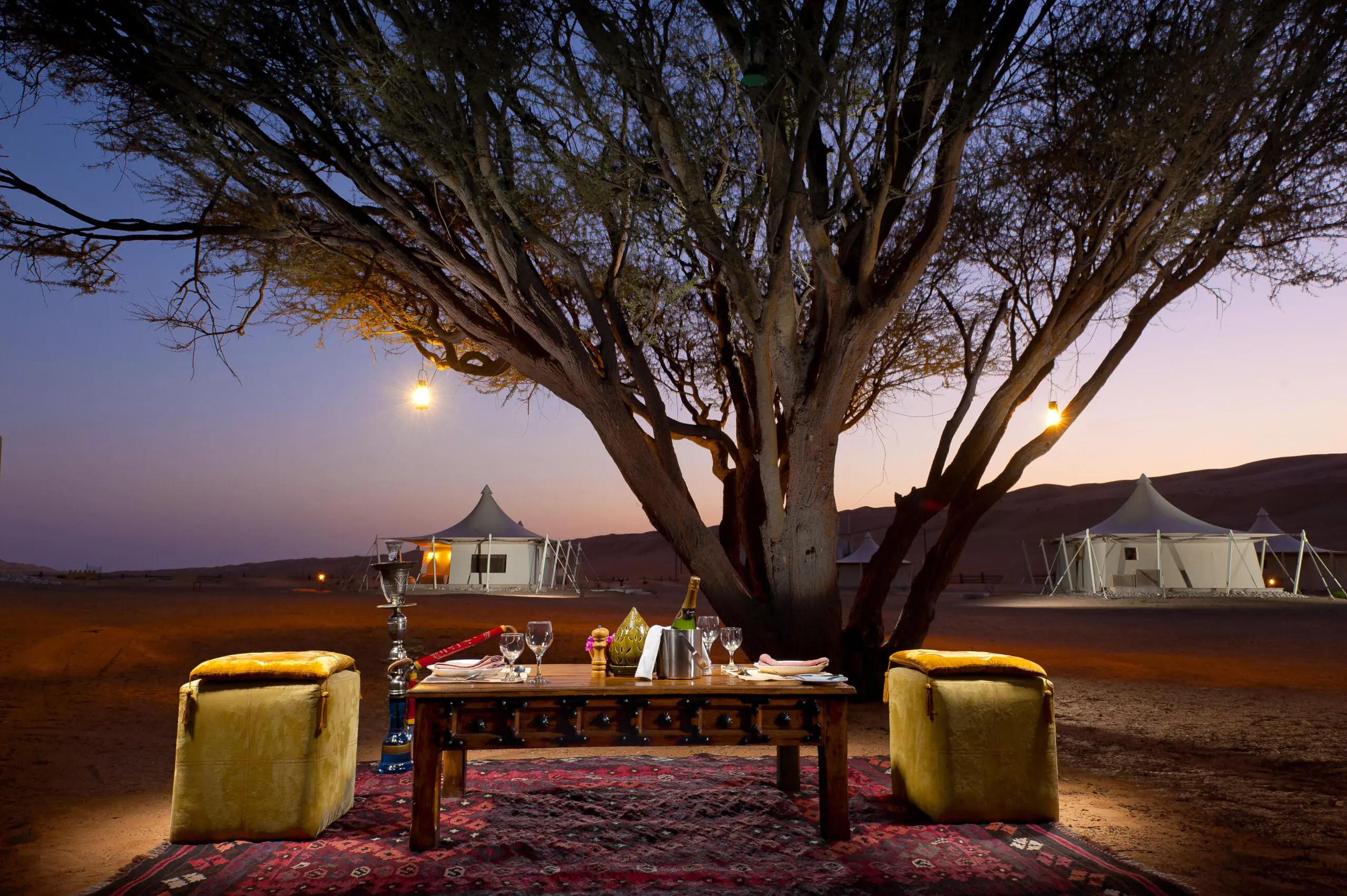 Desert Nights Camp at night