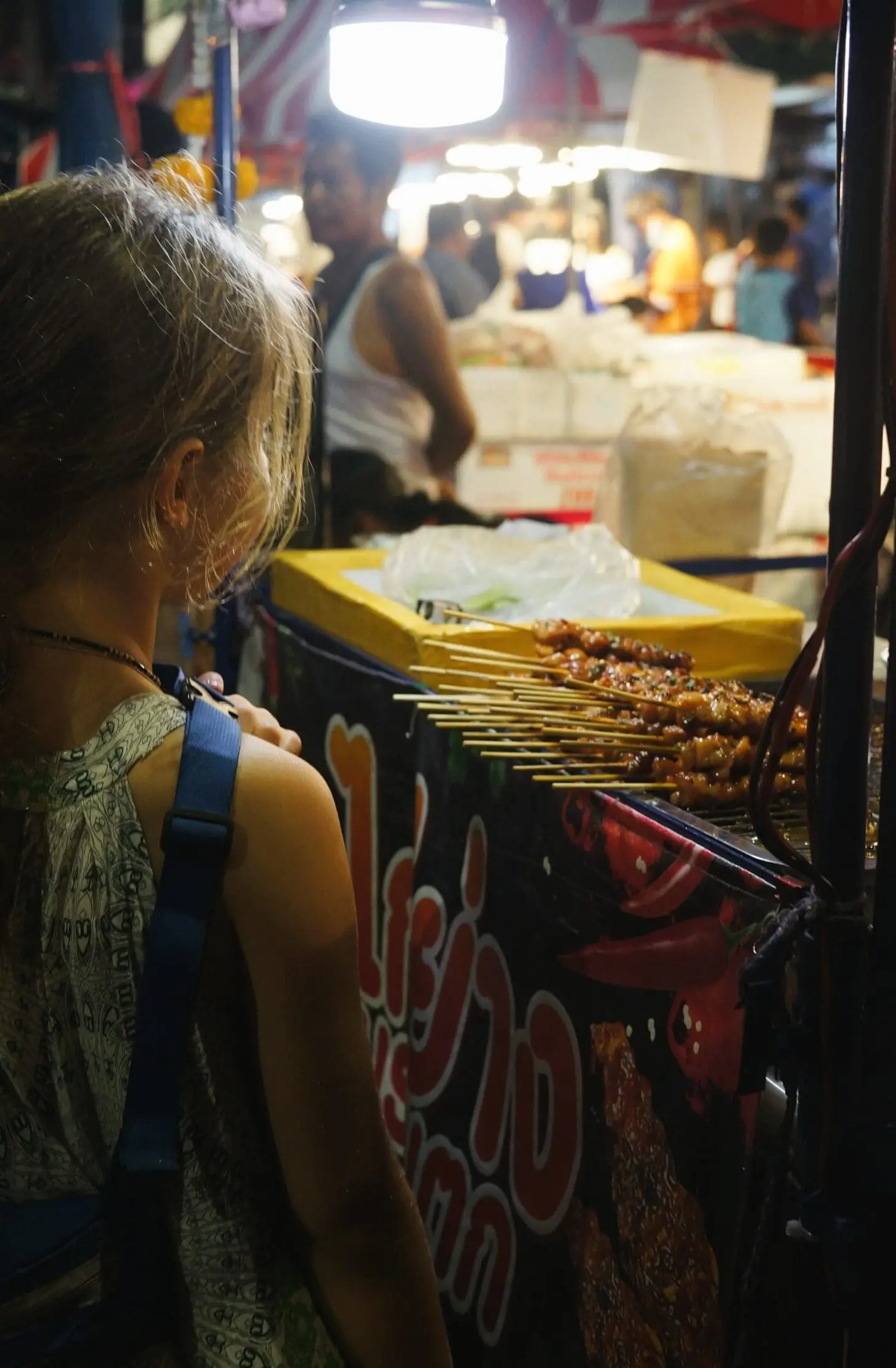 Girl at a street food tour