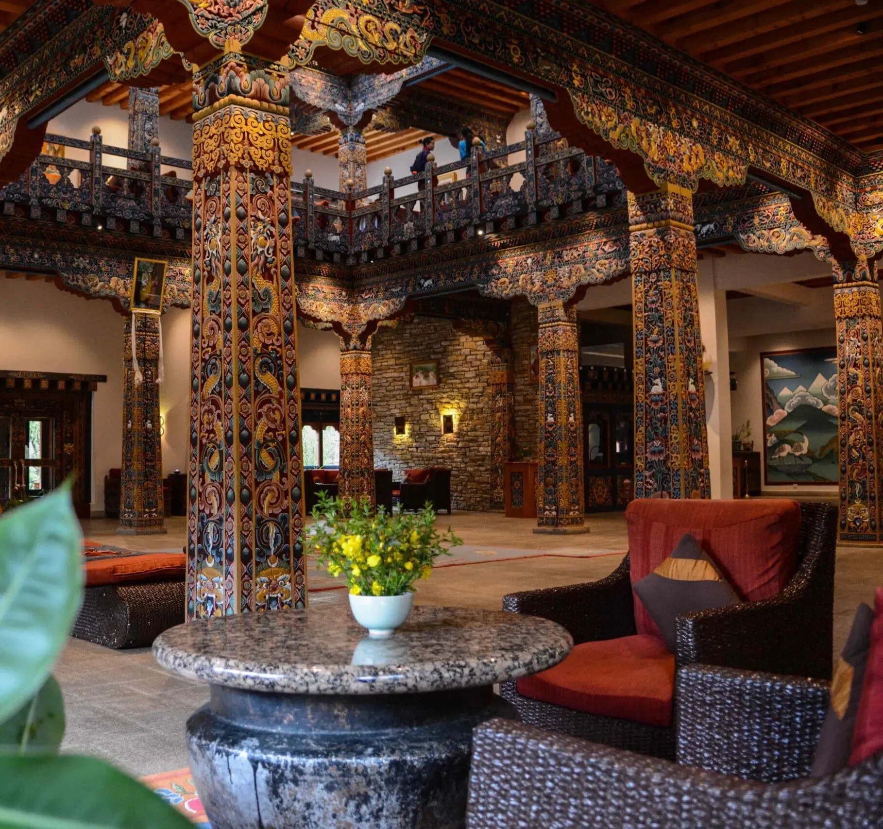Zhiwa Ling Heritage Paro lobby area