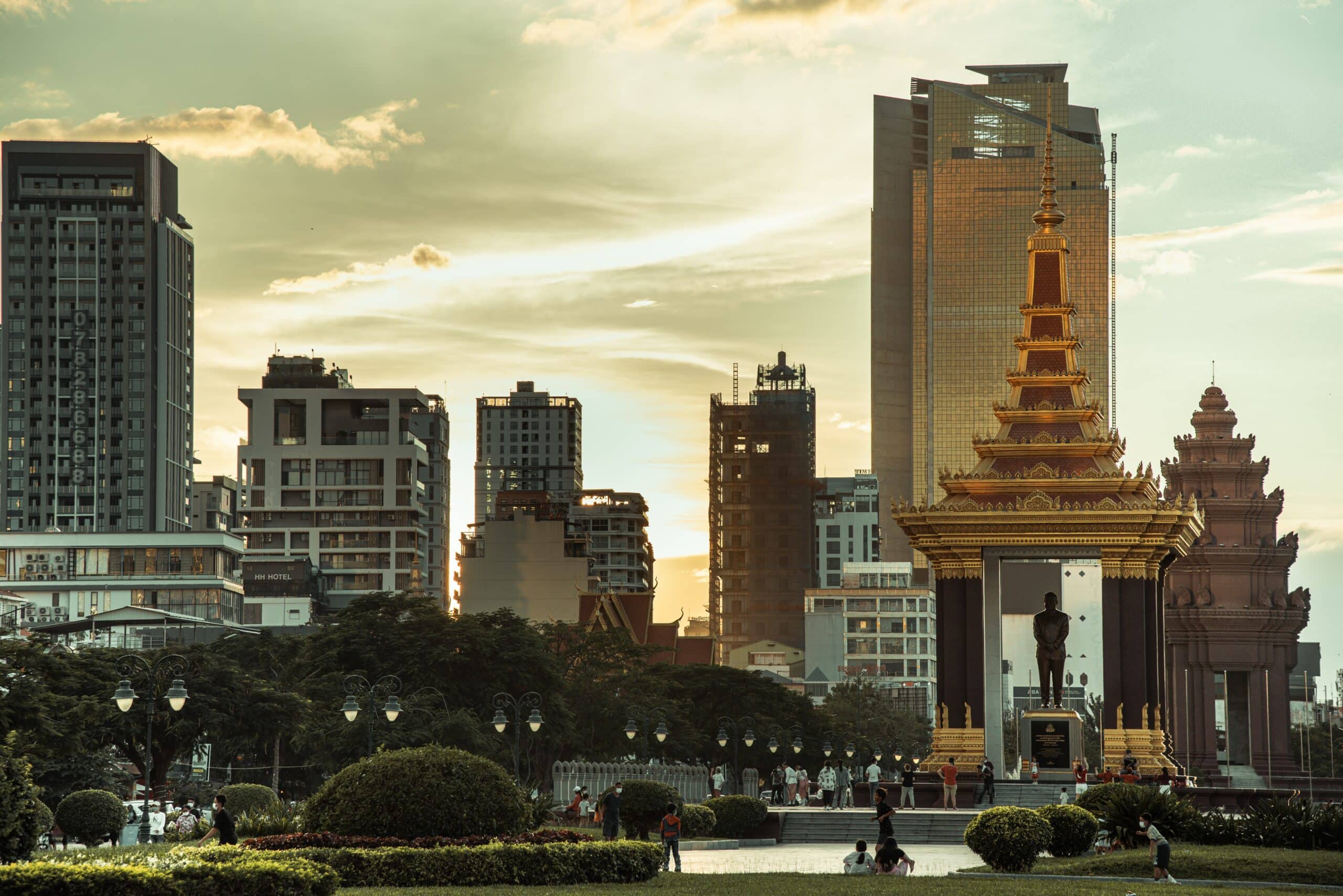 Skyline of Phnom Penh, Cambodia