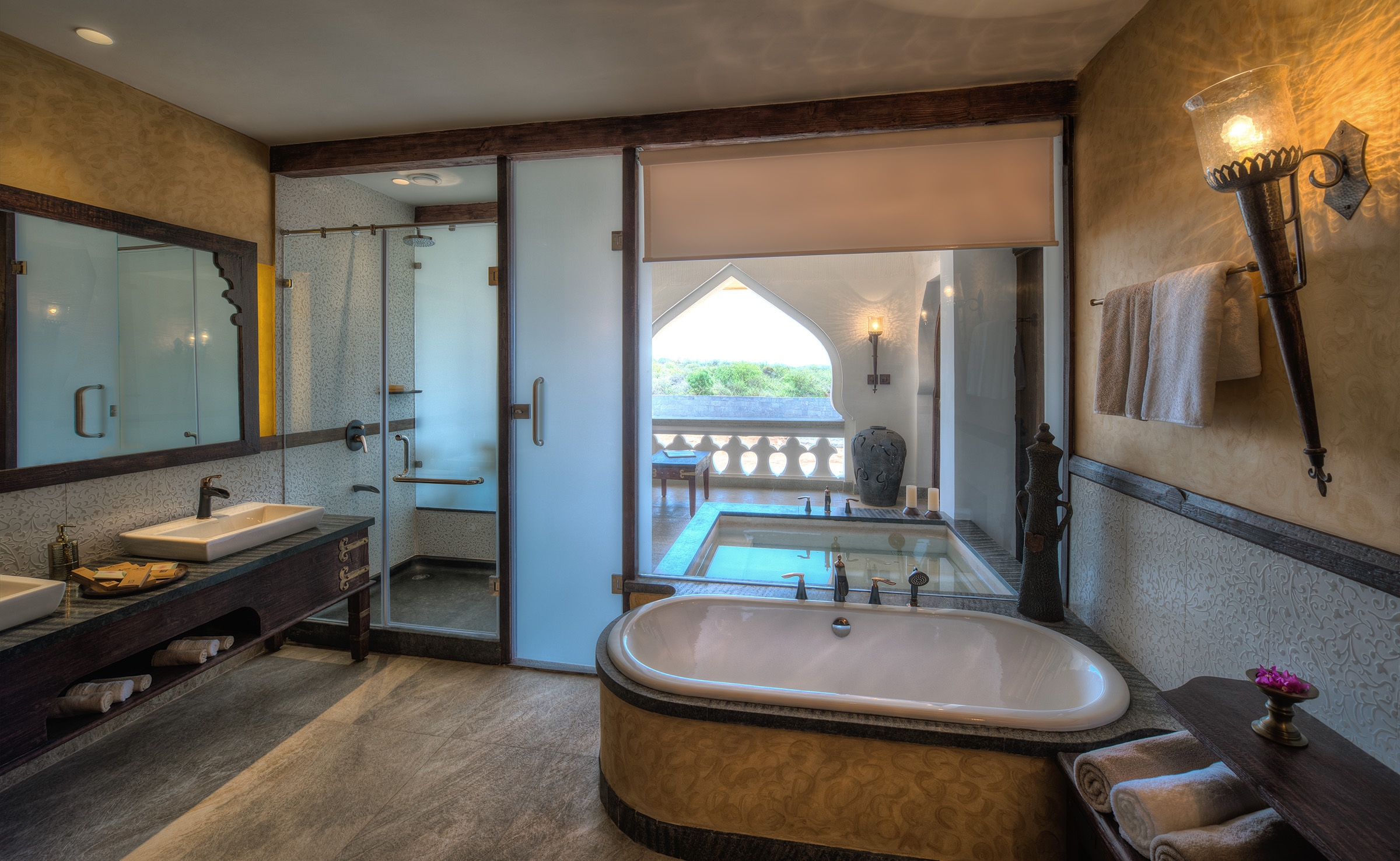 Bathroom at Evolve Back, Hampi