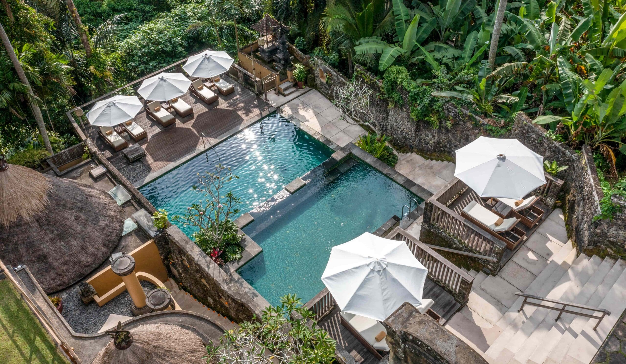 Wapa Di Ume Ubud pool from above