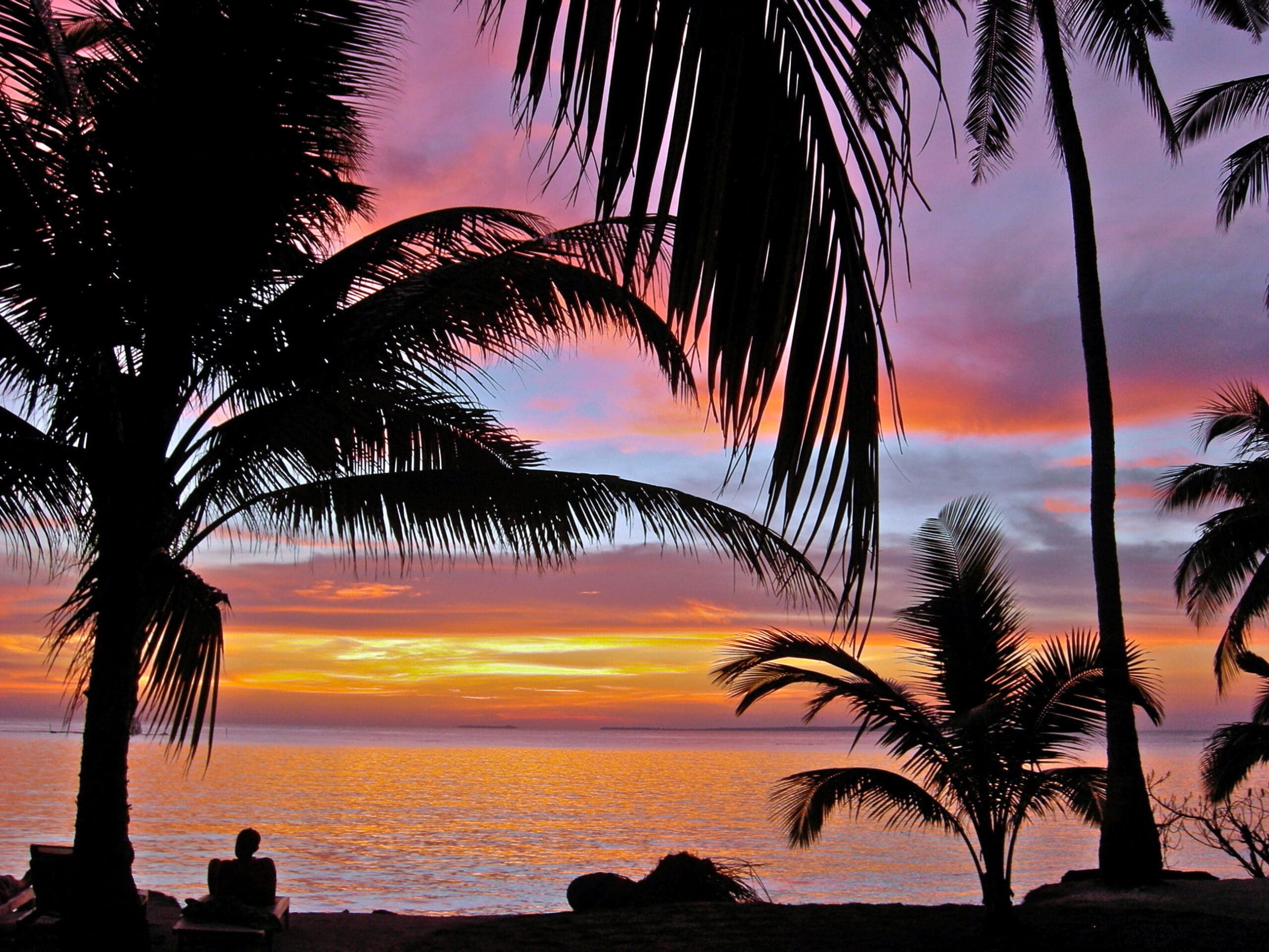 Sunset at Kura Kura resort