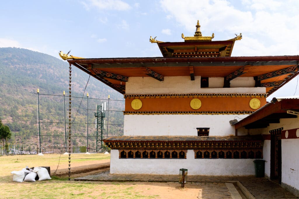 Chimi Lhakhang, a Buddhist monastery in Punakha District, Bhutan