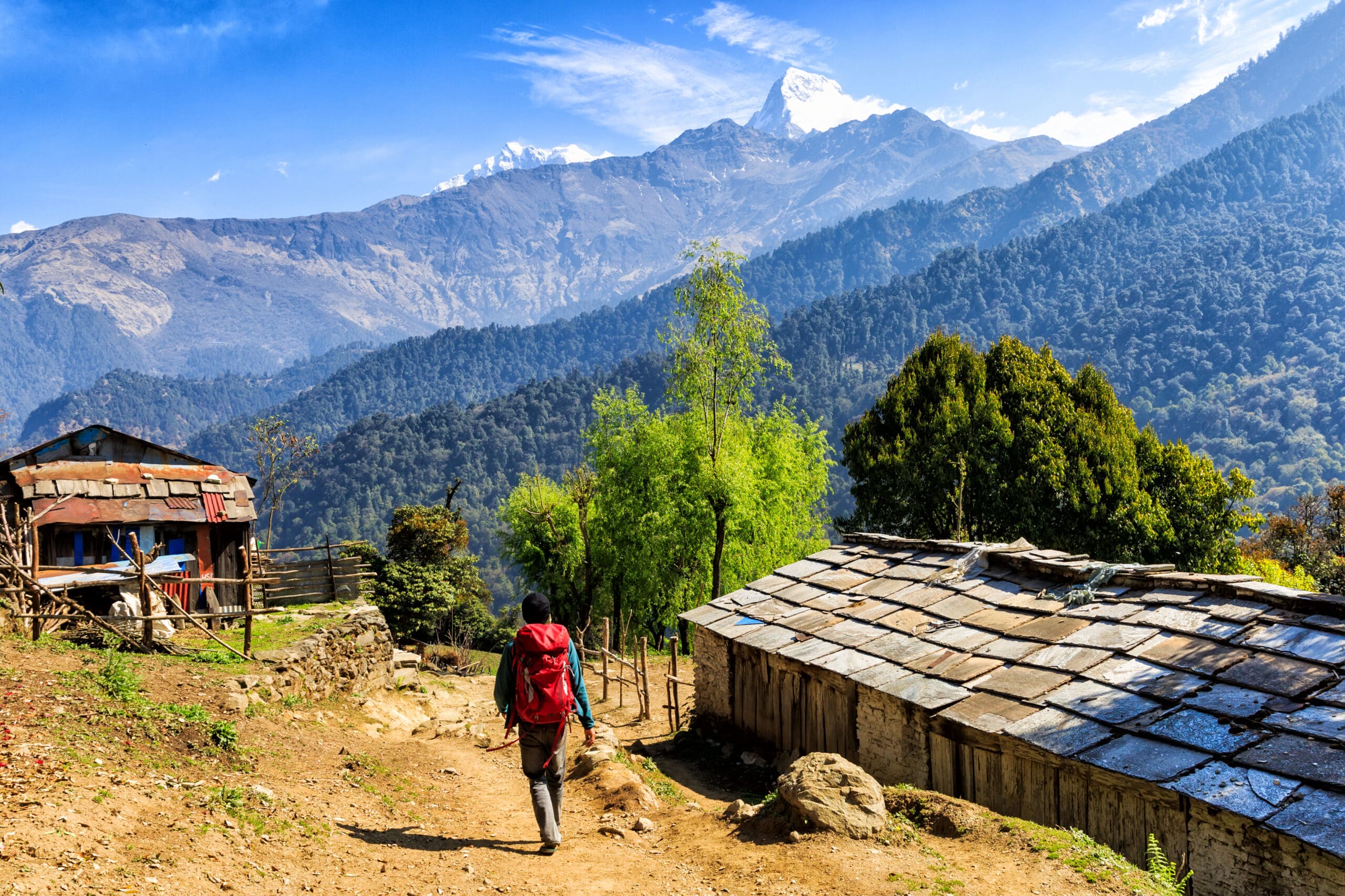 Landscape photo of mountain village in Nepal
