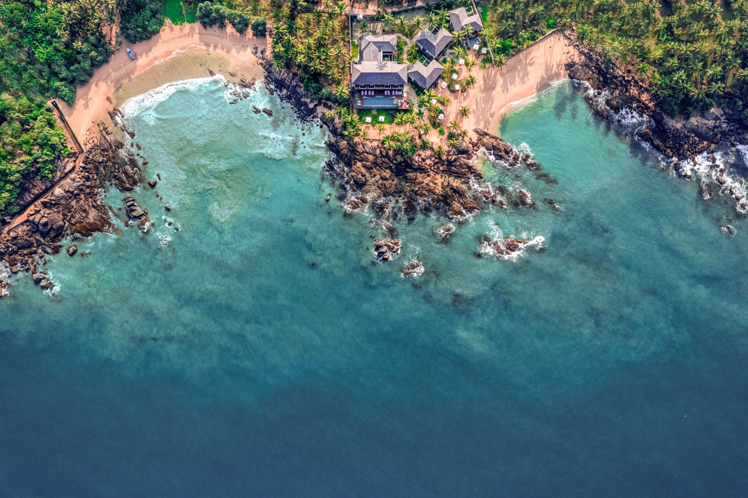 Drone shot of Ahu Bay