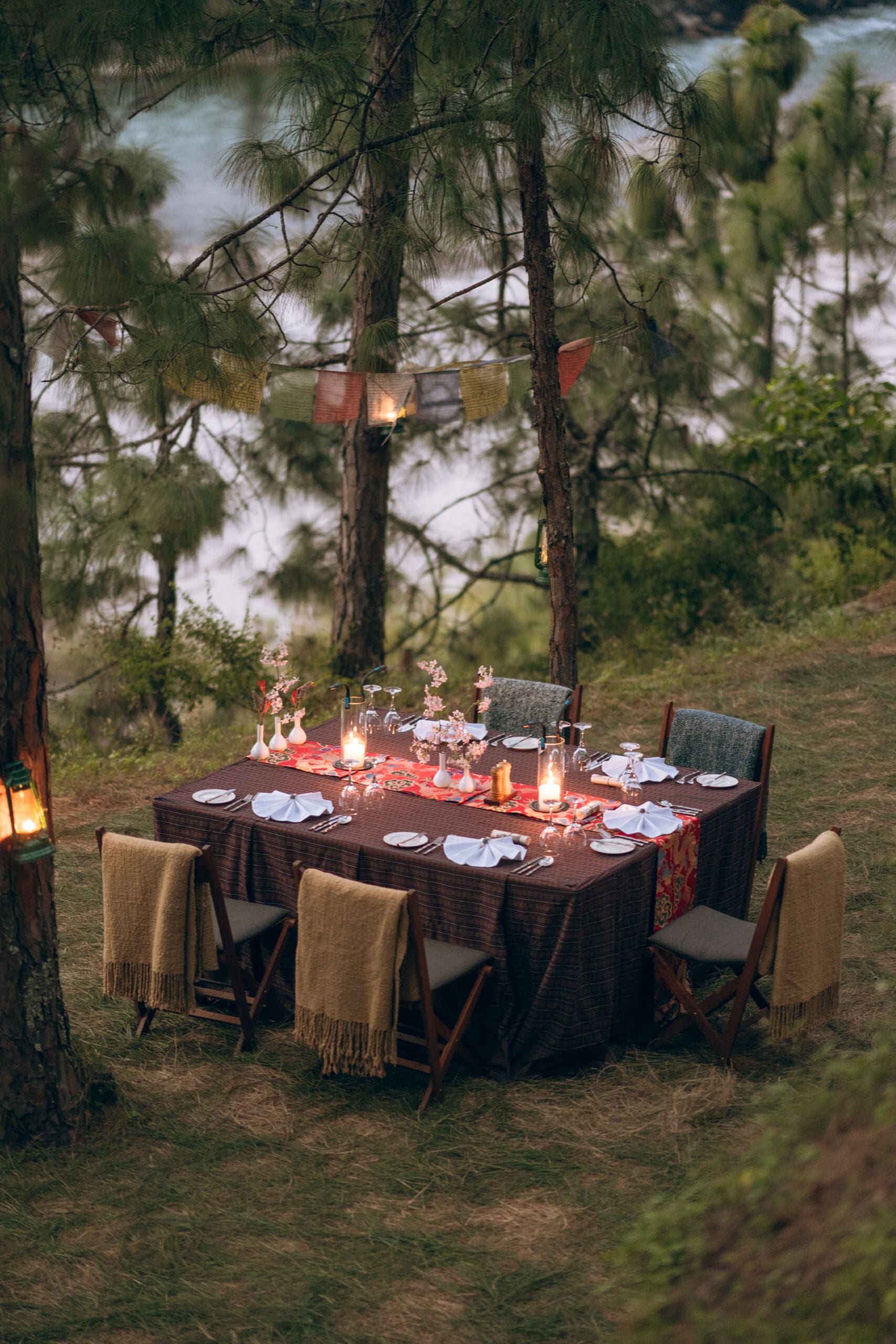 Outdoor dining at Amankora Punakha, Bhutan