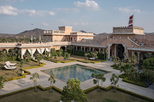 Courtyard pool at Bujera Fort