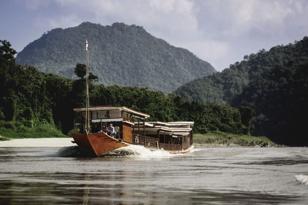 Luang Say Boat, Pak Ou 3 travelling on the Mekong River between Luang Prabang to Huay Xai or from Huay Xai to Luang Prabang, Laos