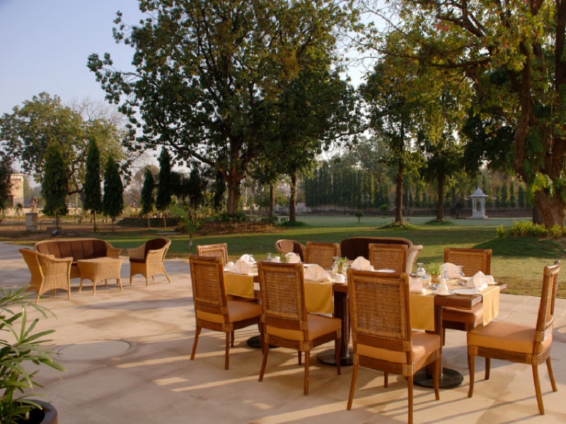 dining area at lalit temple view, khajurago