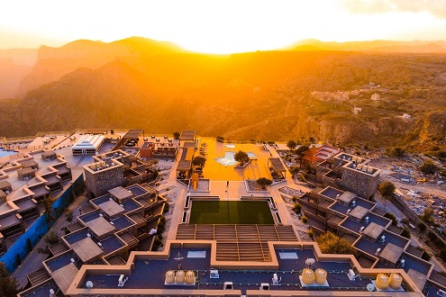 Sahab Resort sunset of resort