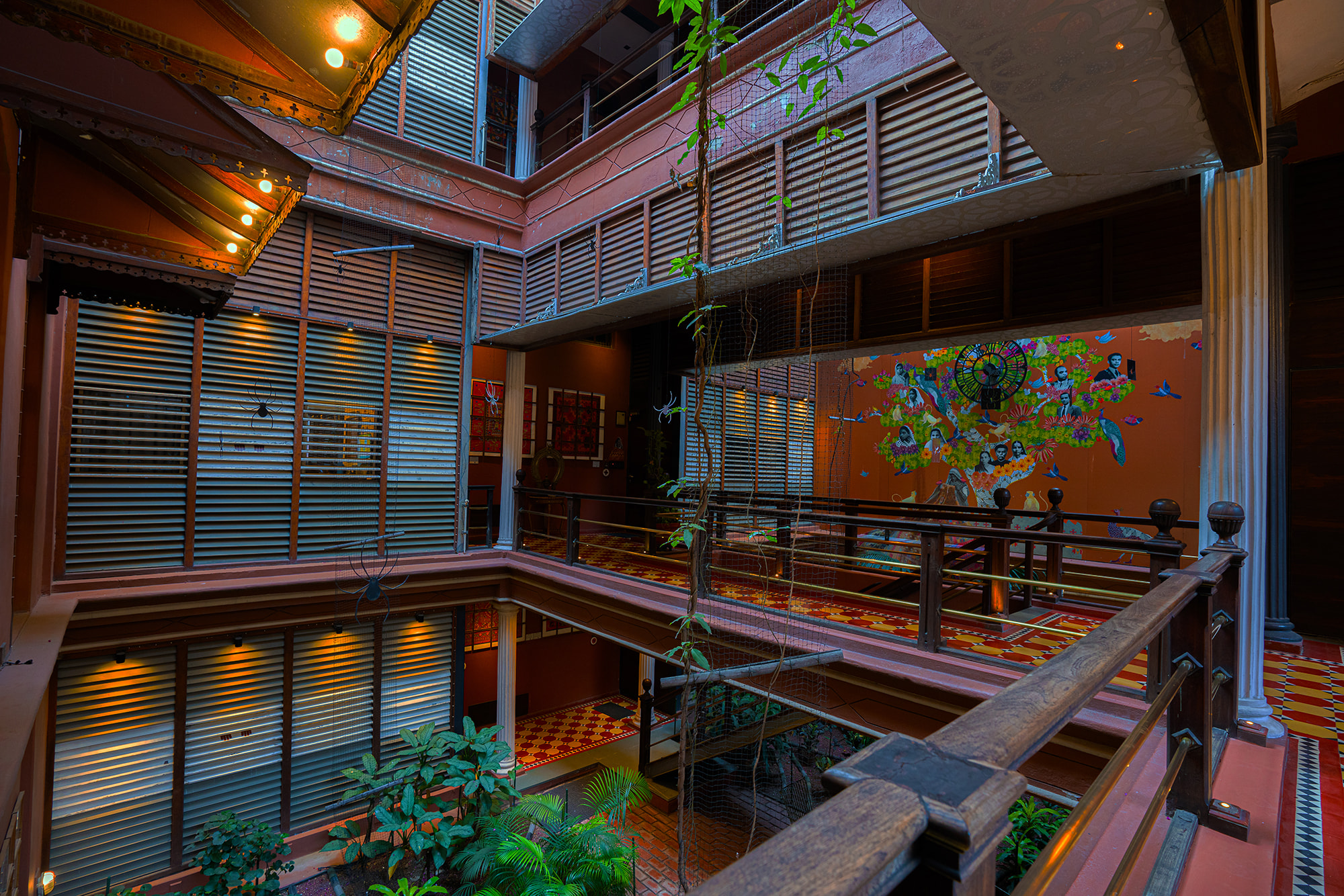 indoors at the house of mg