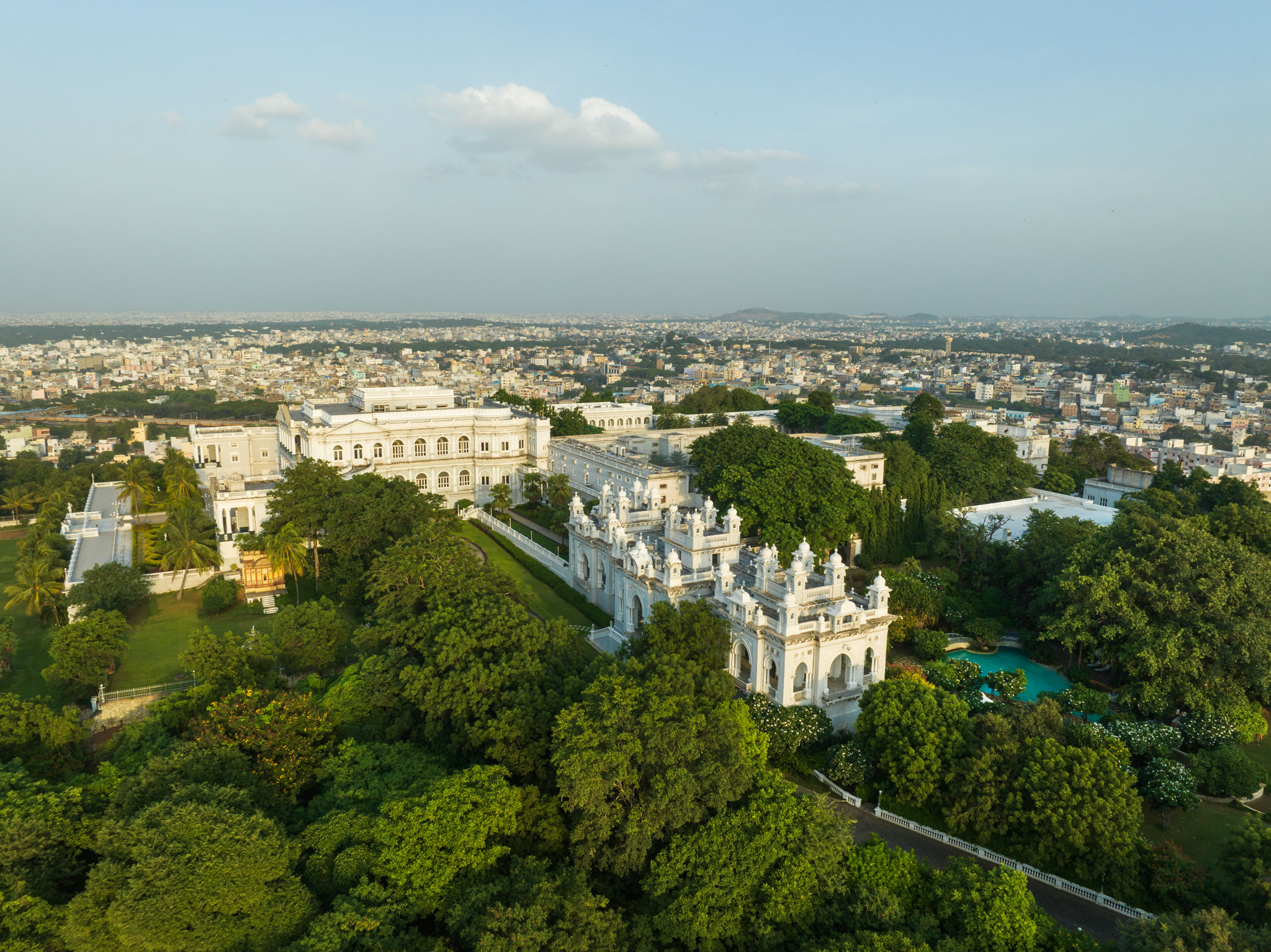 birdseye view of taj falaknuma