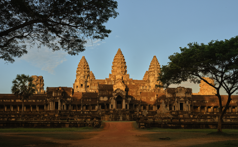 Angkor wat at sunset