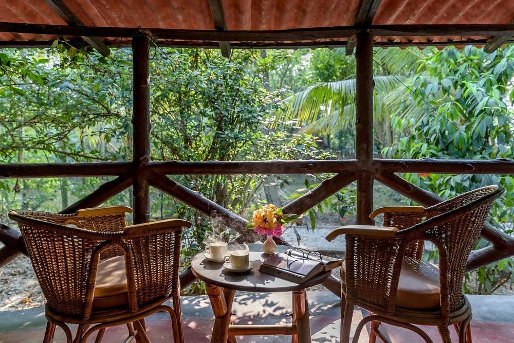 balcony seating at sunderban tiger camp