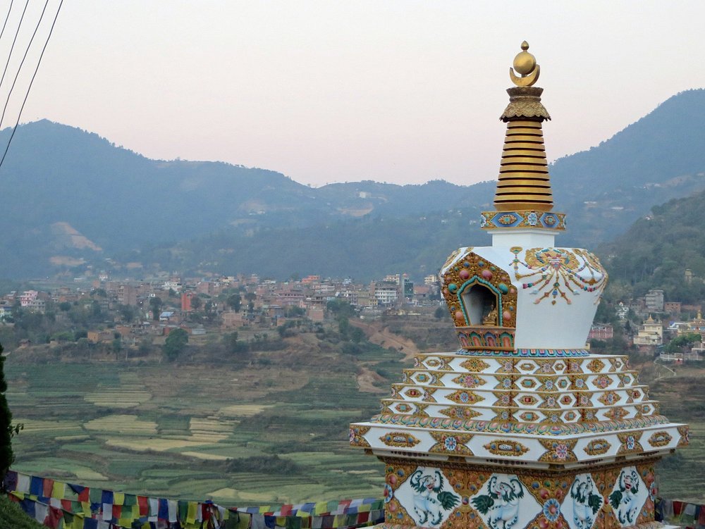 view across the Neydo Hotel Buddhist Monastery