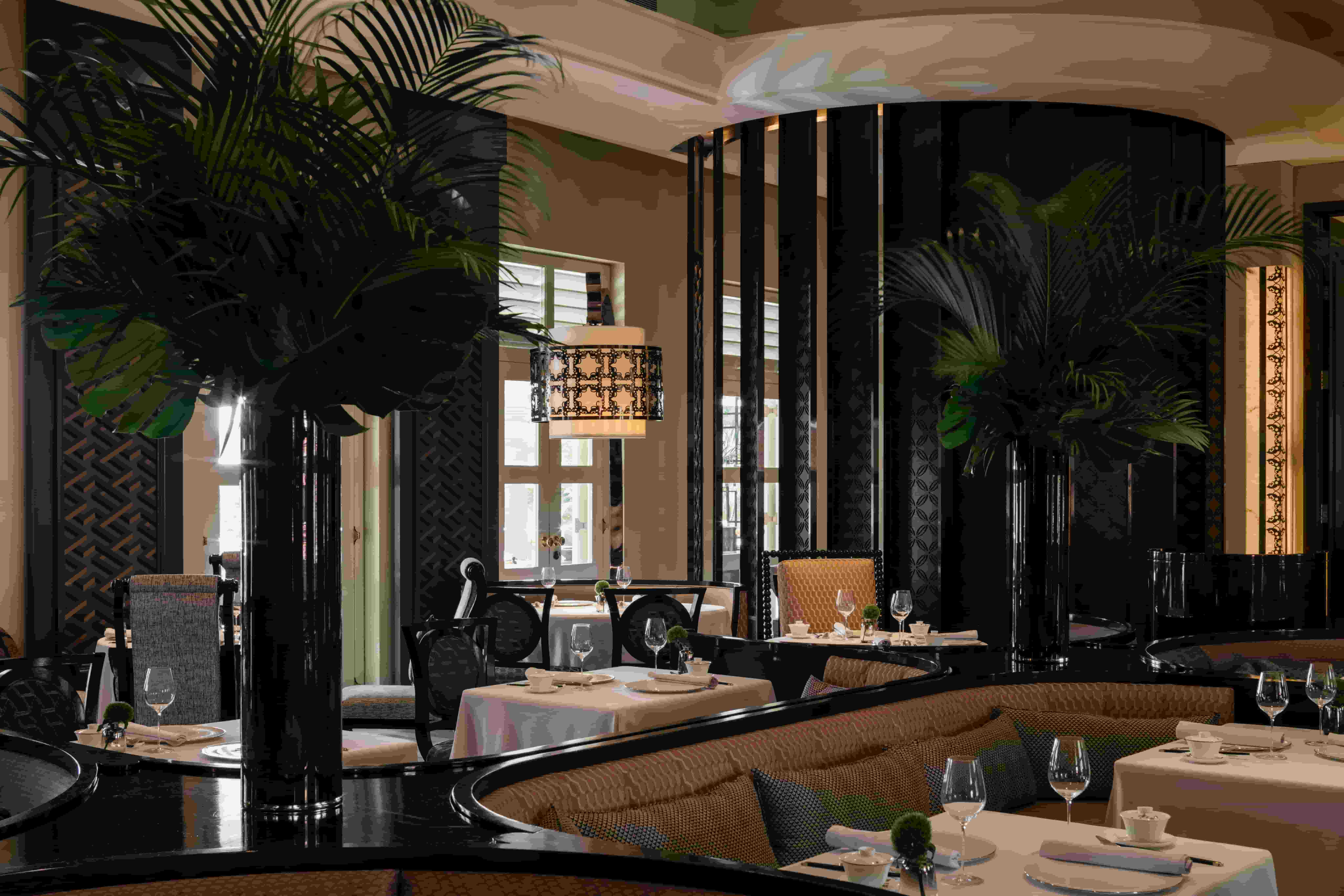 Fine dining restaurant at Capella Singapore with elegant interior design