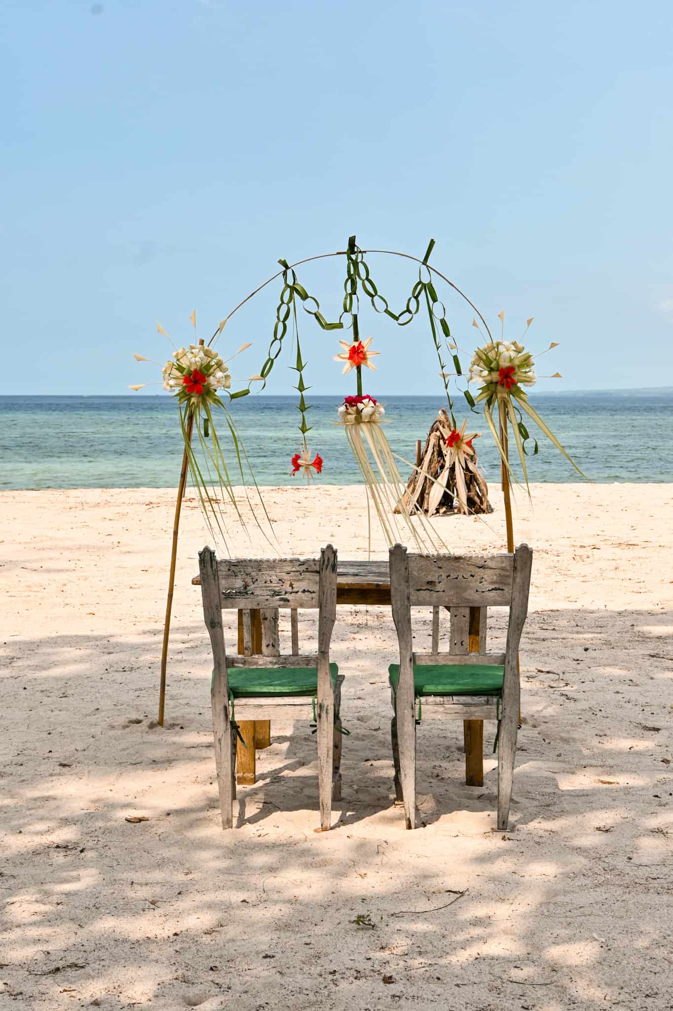 Private beach dining setup at Tugu Lombok, Lombok